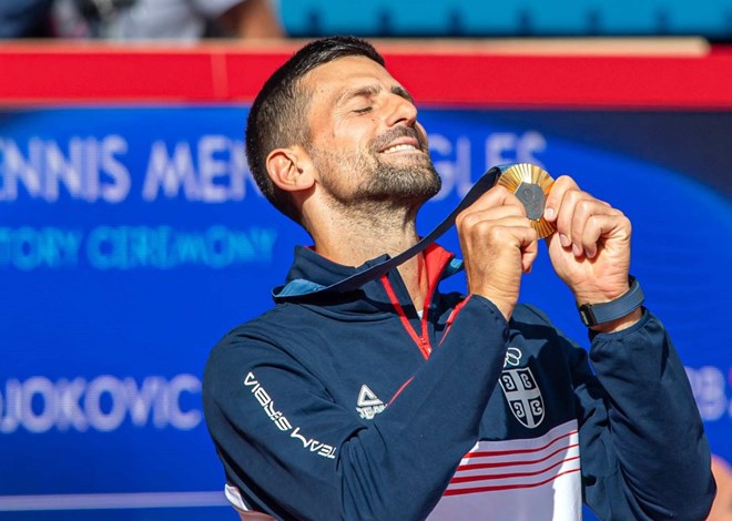 Djokovic giành huy chương vàng Olympic Paris 2024. Ảnh: Tennis